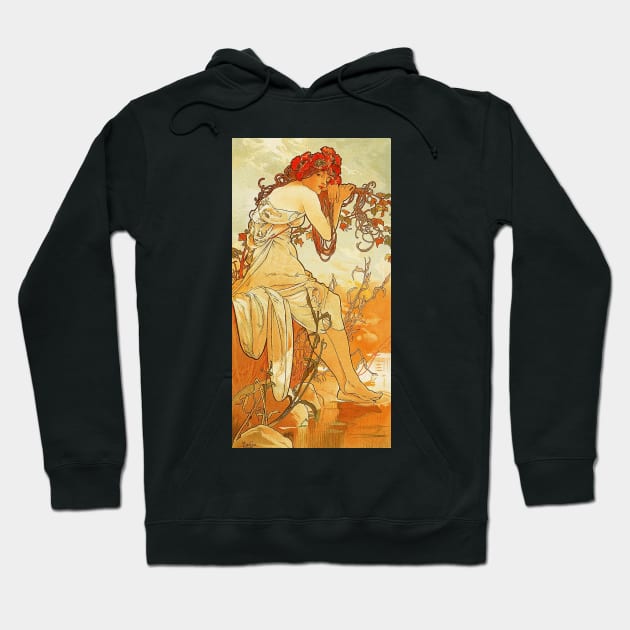 Summer 1896 by Alphonse Mucha (His First Seasons Series) Hoodie by Naves